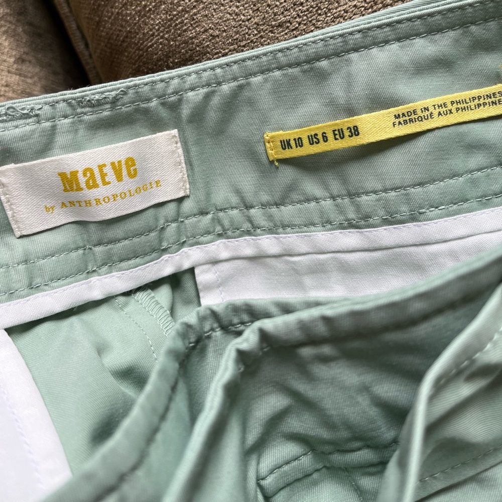 Maeve Light Green Cropped Ankle Pants - Picture 10 of 12